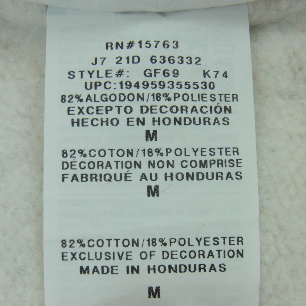 Champion チャンピオン GF69 12OZ REVERSE WEAVE FULL ZIP HOOD リバースウィーブ ジップアップ スウェット パーカー オフホワイト系 ライトグレー系 M【中古】