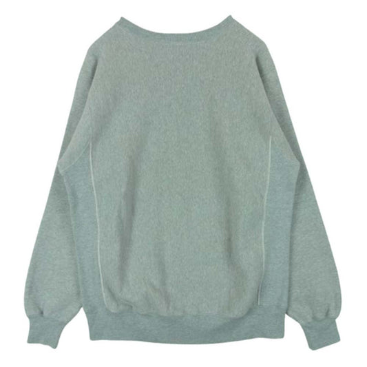 Buzz Rickson's バズリクソンズ BR68652 HORIZONTAL KNITTING SWEAT SHIRTS U.S. MILITARY ACADEMY USMA 染み込み プリント 前V ガゼット付 クルーネック スウェット グレー系 L【中古】