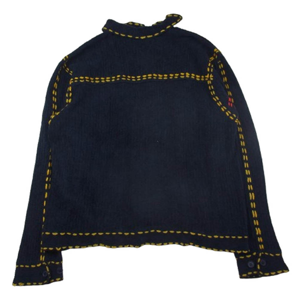 フィンガリン PD-222-KN-011 PG1 KNIT NAVY ステッチ デザイン ニット カーディガン ネイビー系 L【中古】