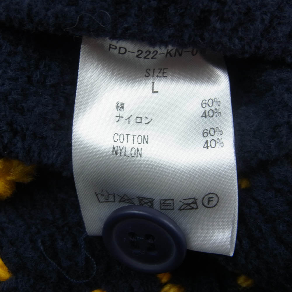 フィンガリン PD-222-KN-011 PG1 KNIT NAVY ステッチ デザイン ニット カーディガン ネイビー系 L【中古】