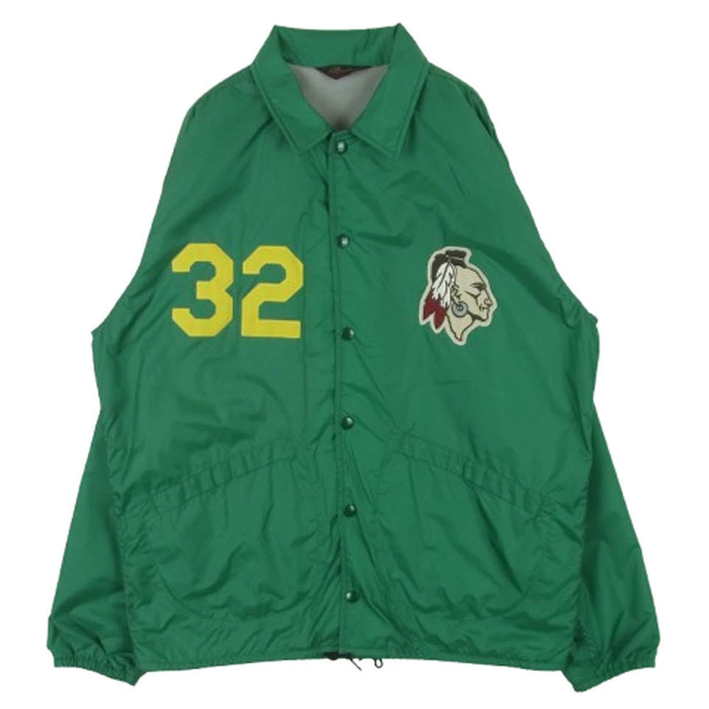 WAREHOUSE ウエアハウス Lot 2170 Bodies HAILMARY ヘイルメリー COACH JACKET CHIPPEWA FALLS インディアンロゴ ナイロン コーチ ジャケット グリーン系 L【中古】