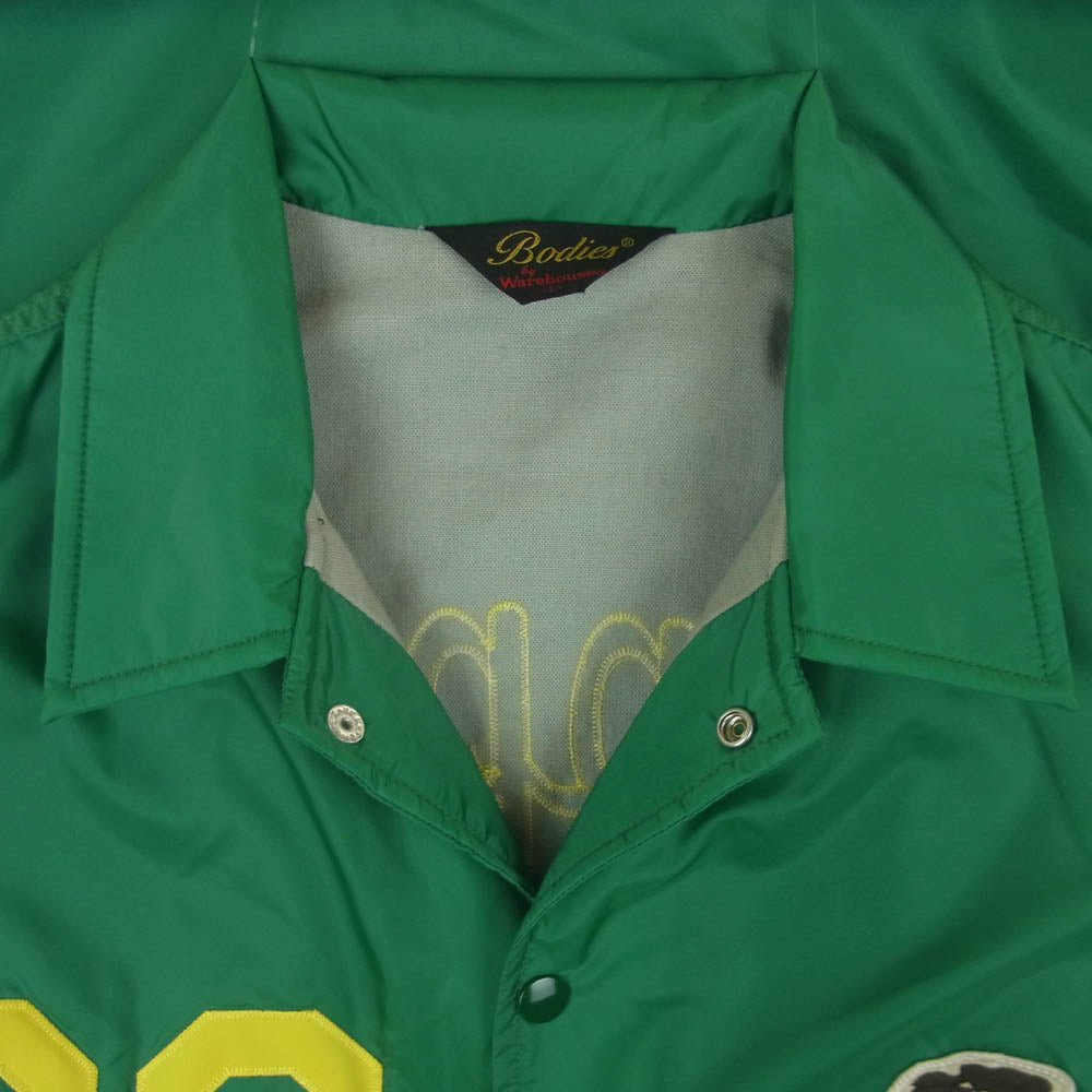 WAREHOUSE ウエアハウス Lot 2170 Bodies HAILMARY ヘイルメリー COACH JACKET CHIPPEWA FALLS インディアンロゴ ナイロン コーチ ジャケット グリーン系 L【中古】