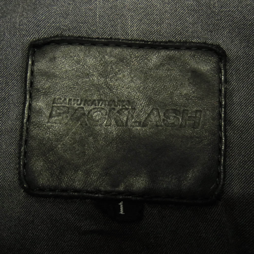ISAMUKATAYAMA BACKLASH イサムカタヤマバックラッシュ 1645-01 バングラディッシュカーフ製品染め シングルライダースジャケット ブラック系 S【中古】