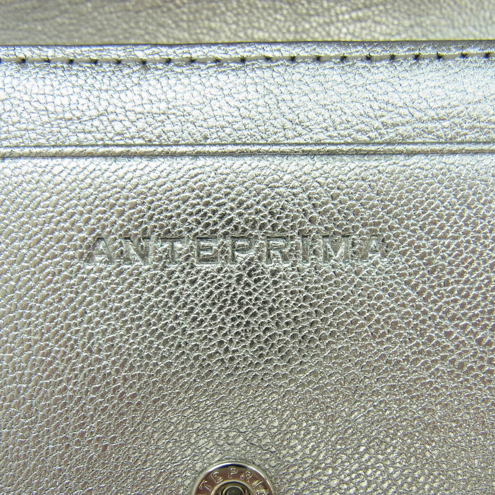 ANTEPRIMA アンテプリマ 10918-00 ディアマンテ 2つ折り財布 コンパクトウォレット シルバー シルバー系【極上美品】【中古】
