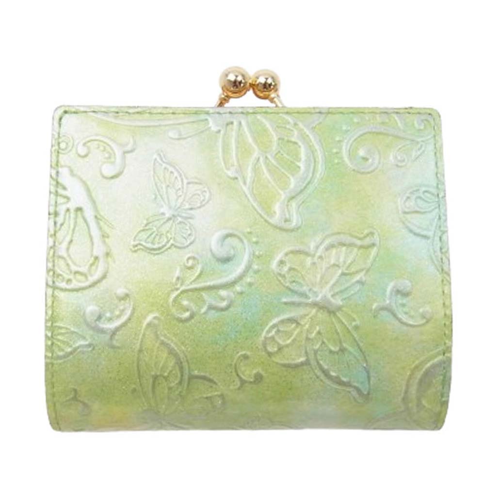 ANNA SUI アナスイ 316893-70 パピヨン 口金2つ折り財布 コンパクトウォレット グリーン グリーン系【極上美品】【中古】