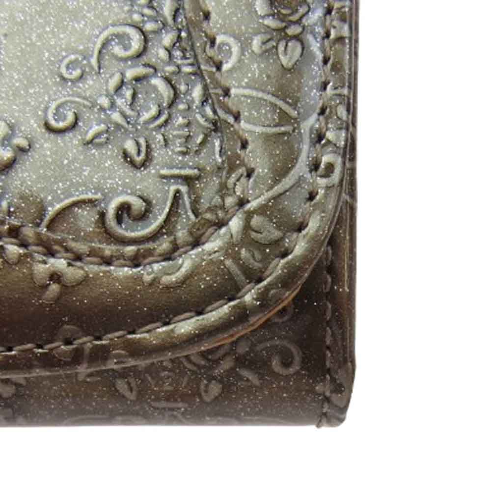 ANNA SUI アナスイ 317971-20 ルーミー 口金長財布 ロングウォレット グレー ゴールド系【極上美品】【中古】