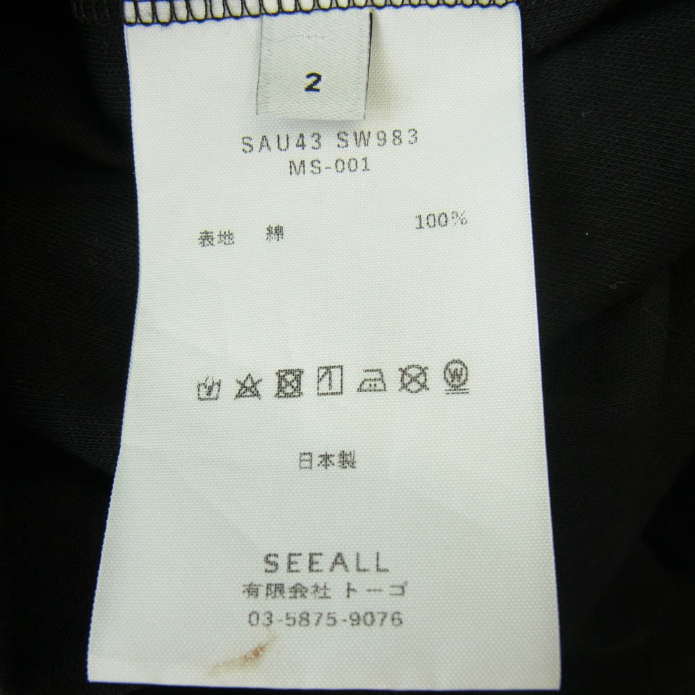 シーオール SAU43 SW983 オーバーサイズ ポケット 半袖 tシャツ ブラック系【中古】