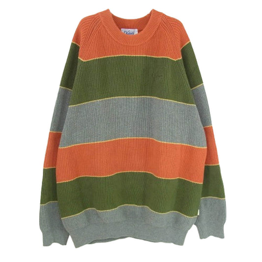 ケボズ ボーダー ストライプ クルーネック ローゲージ ニット セーター マルチカラー系 L【中古】