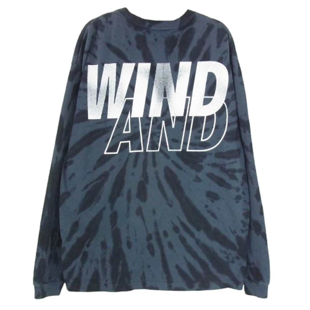WIND AND SEA ウィンダンシー TIE-DYE L/S TEE タイダイ ビッグロゴ 長袖 Tシャツ カットソー ダークグレー系 M【中古】