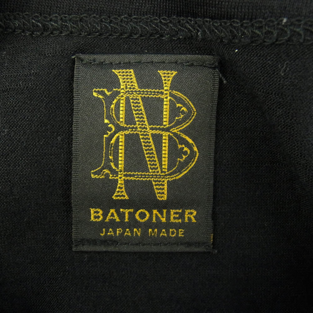 バトナー BN-19FM-001 HIGH COUNT ORGANIC CREW NECK T-SHIRT ハイカウント オーガニック クルーネック 半袖 Tシャツ カットソー ブラック系 1【中古】