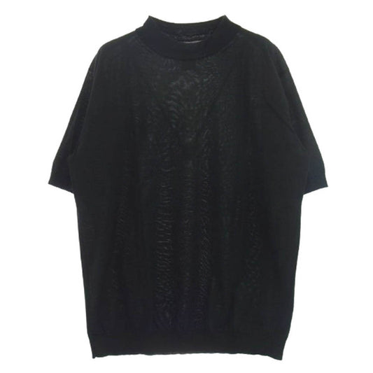 バトナー BN-20SM-047 ウール モックネック ニットソー 半袖 Tシャツ カットソー ブラック系 2【中古】