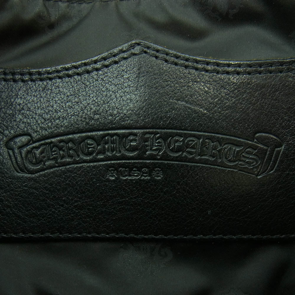 CHROME HEARTS クロムハーツ（原本無） FS TOTE FSトート レザー クロスパッチ トートバッグ ブラック系【中古】