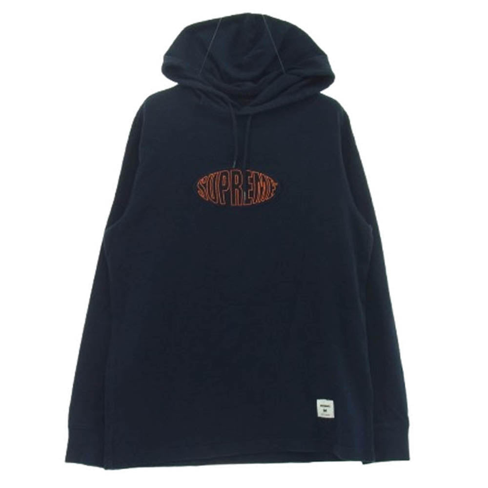 Supreme シュプリーム 17SS Warp Hooded L/S Top フード付き ロングスリーブ Tシャツ ネイビー系 M【中古】