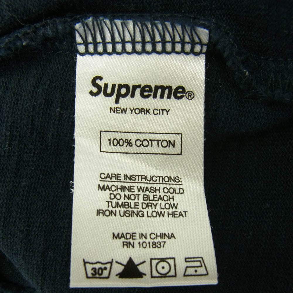 Supreme シュプリーム 17SS Warp Hooded L/S Top フード付き ロングスリーブ Tシャツ ネイビー系 M【中古】