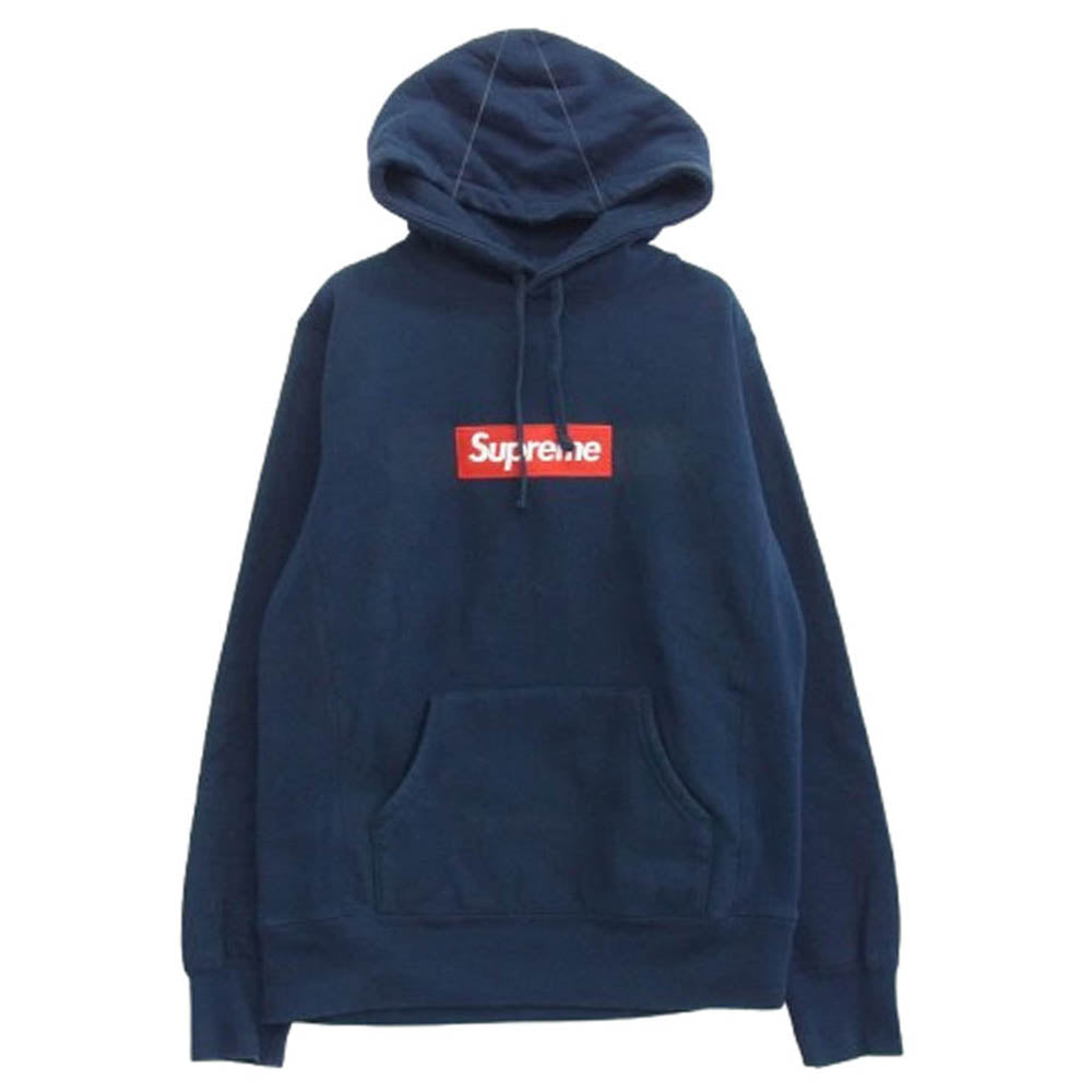 Supreme シュプリーム 12AW BOX LOGO HOODED SWEATSHIRT ボックス ロゴ スウェット パーカー ネイビー系 M【中古】