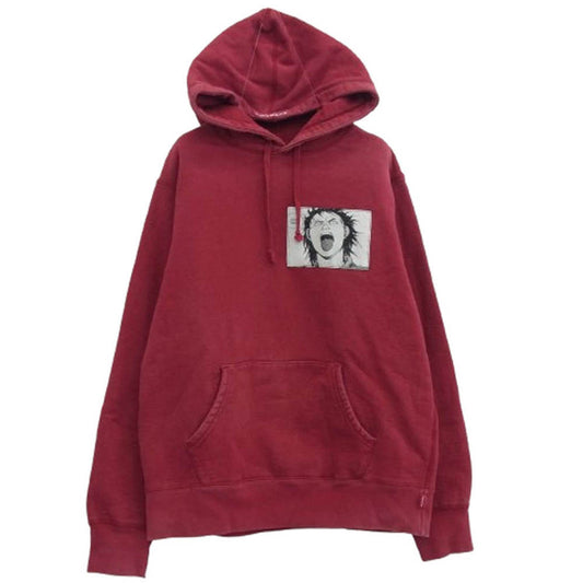 Supreme シュプリーム 17AW AKIRA Patches Hooded Sweatshirt アキラパッチワークプルオーバーパーカー レッド系 S【中古】
