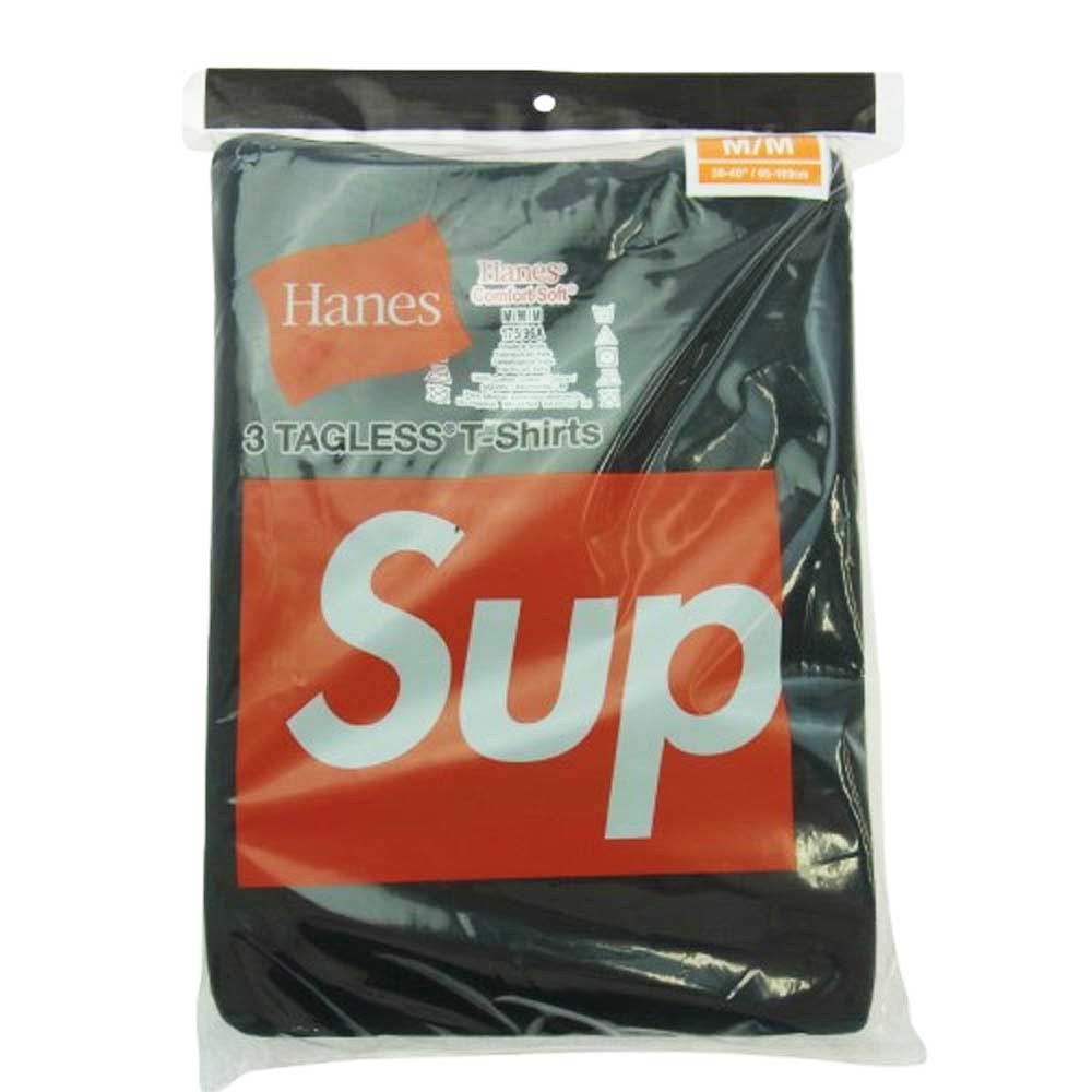 Supreme シュプリーム Hanes Tagless Tees 3pack ヘインズ Tシャツ 3枚パック ブラック系 M【新古品】【未使用】【中古】