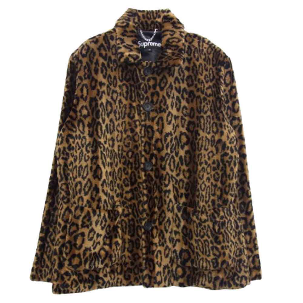 Supreme シュプリーム 16AW Leopard Faux Fur Coat レオパード ファー コート ジャケット ブラウン系 ブラック系 M【中古】