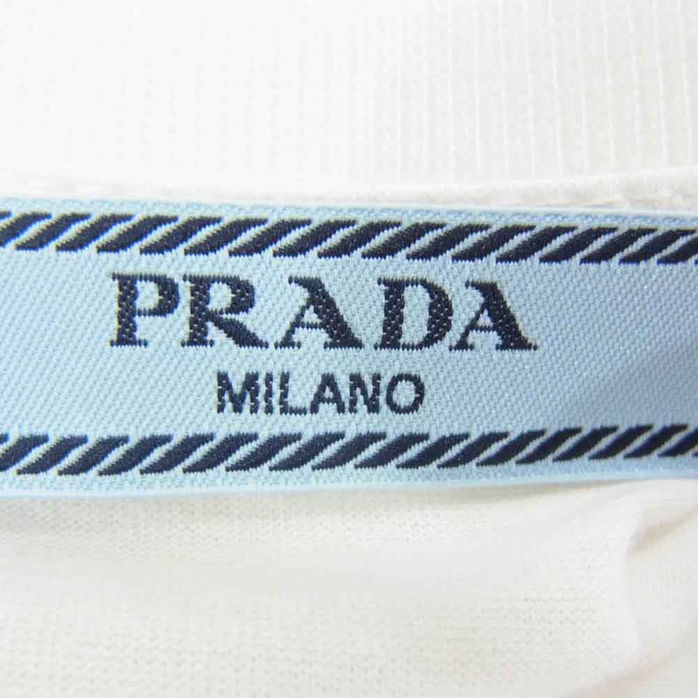 PRADA プラダ 24SS DNA604 コットン レギュラー クルーネック プレーン 半袖Ｔシャツ ホワイト系 S【新古品】【未使用】【中古】
