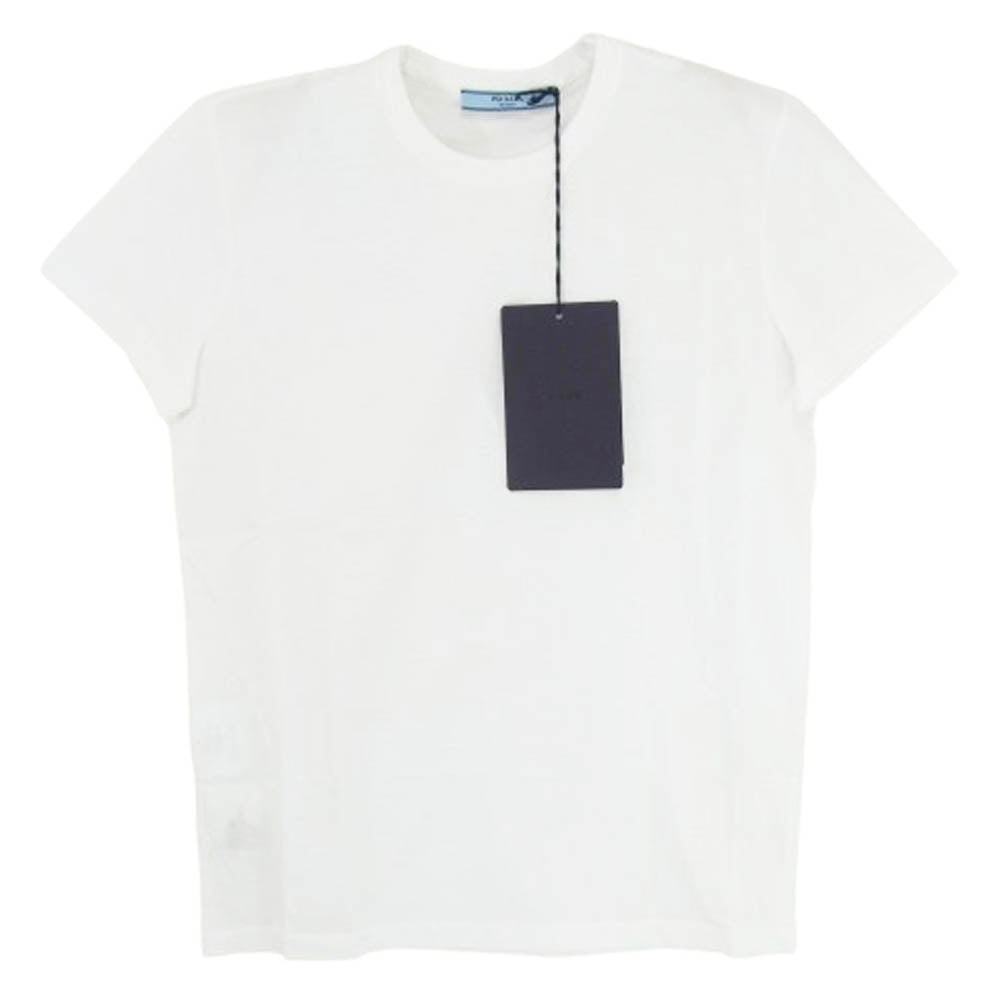 PRADA プラダ 24SS DNA604 コットン レギュラー クルーネック プレーン 半袖Ｔシャツ ホワイト系 S【新古品】【未使用】【中古】