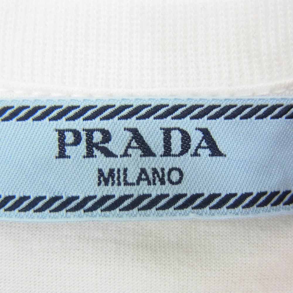 PRADA プラダ 24SS DNA604 コットン レギュラー クルーネック プレーン 半袖Ｔシャツ ホワイト系 S【新古品】【未使用】【中古】