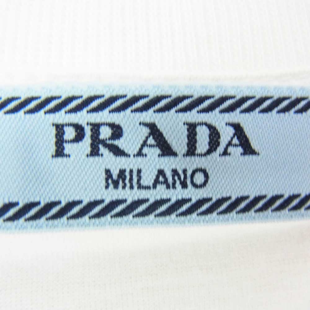 PRADA プラダ 24SS DNA604 コットン レギュラー クルーネック プレーン 半袖Ｔシャツ ホワイト系 S【新古品】【未使用】【中古】