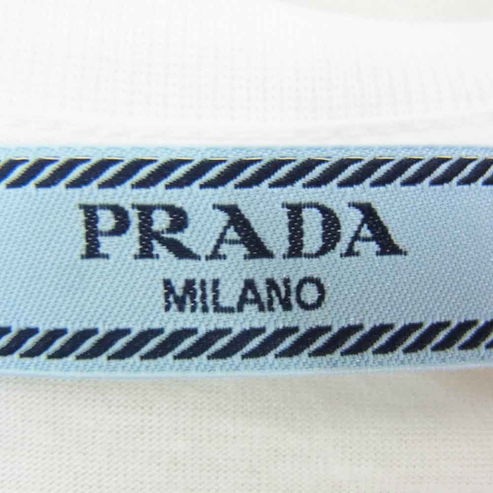 PRADA プラダ 24SS DNA604 コットン レギュラー クルーネック プレーン 半袖Ｔシャツ ホワイト系 S【新古品】【未使用】【中古】