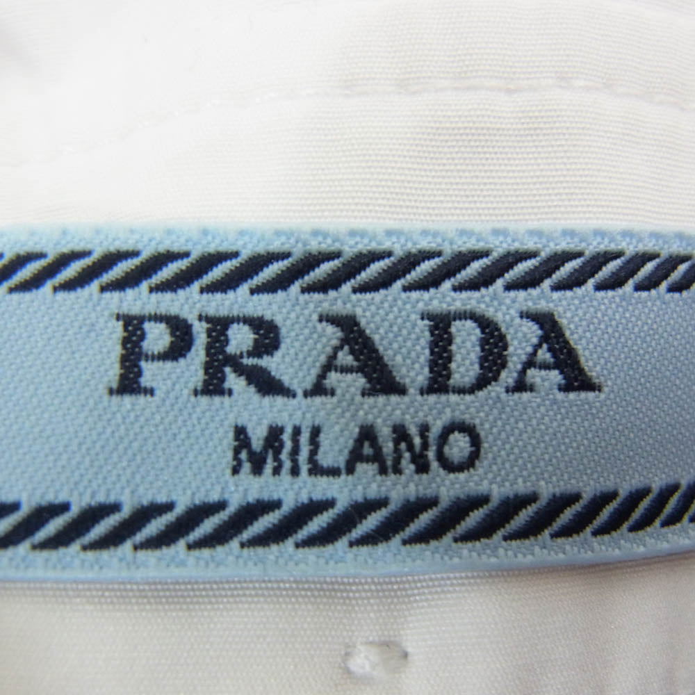 PRADA プラダ DNA00T S000 145T 襟付き ウール ニット 長袖 ポロシャツ ダークネイビー系 36【中古】