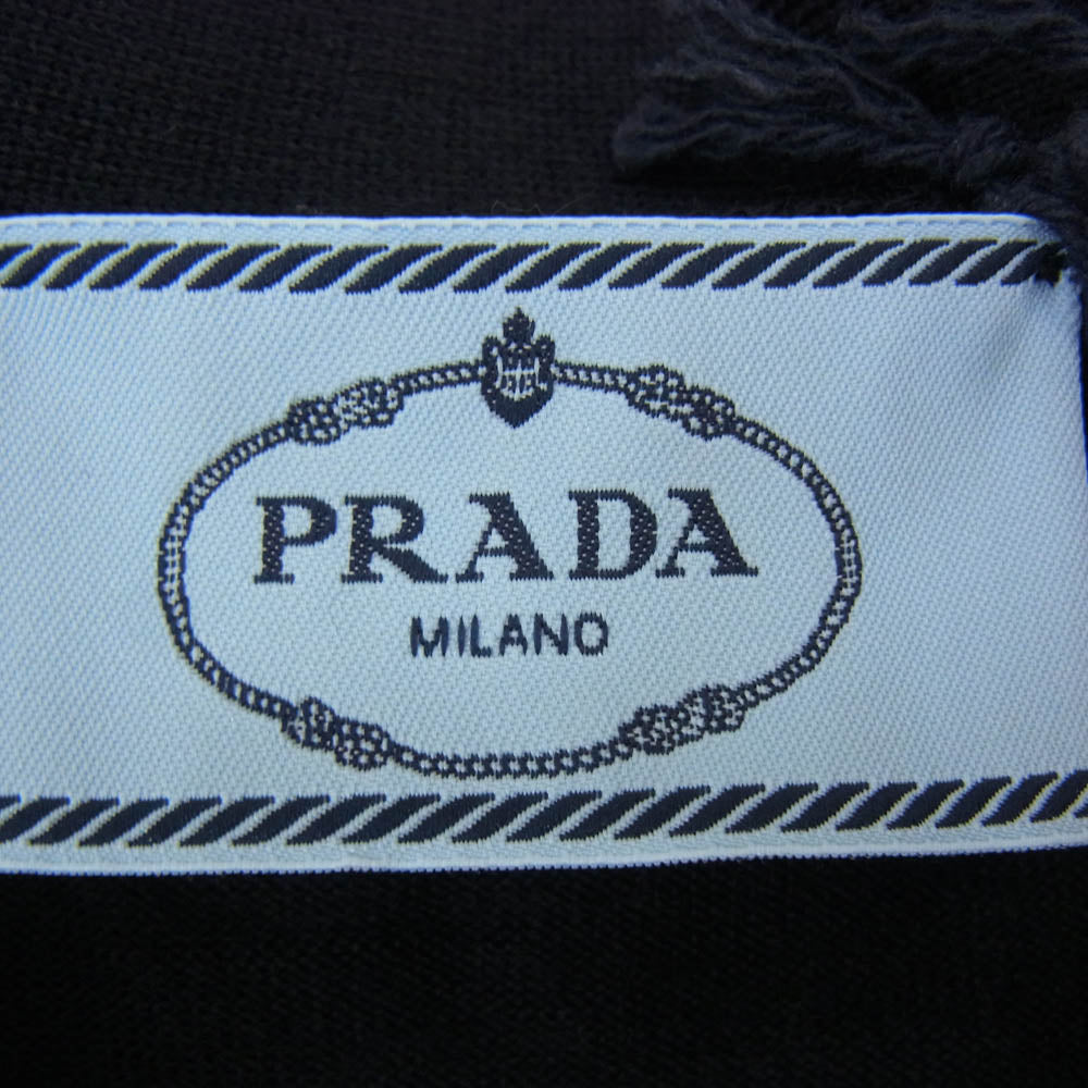PRADA プラダ DNA00S 23年製 バージンウール Vネック カーディガン ブラック系 36【新古品】【未使用】【中古】