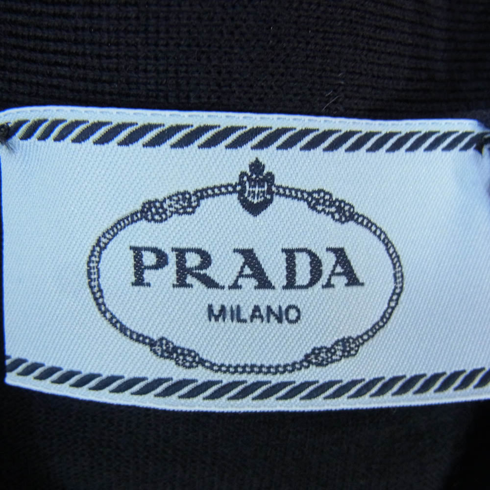 PRADA プラダ DNA00S 23年製 バージンウール Vネック カーディガン ダークネイビー系 36【新古品】【未使用】【中古】