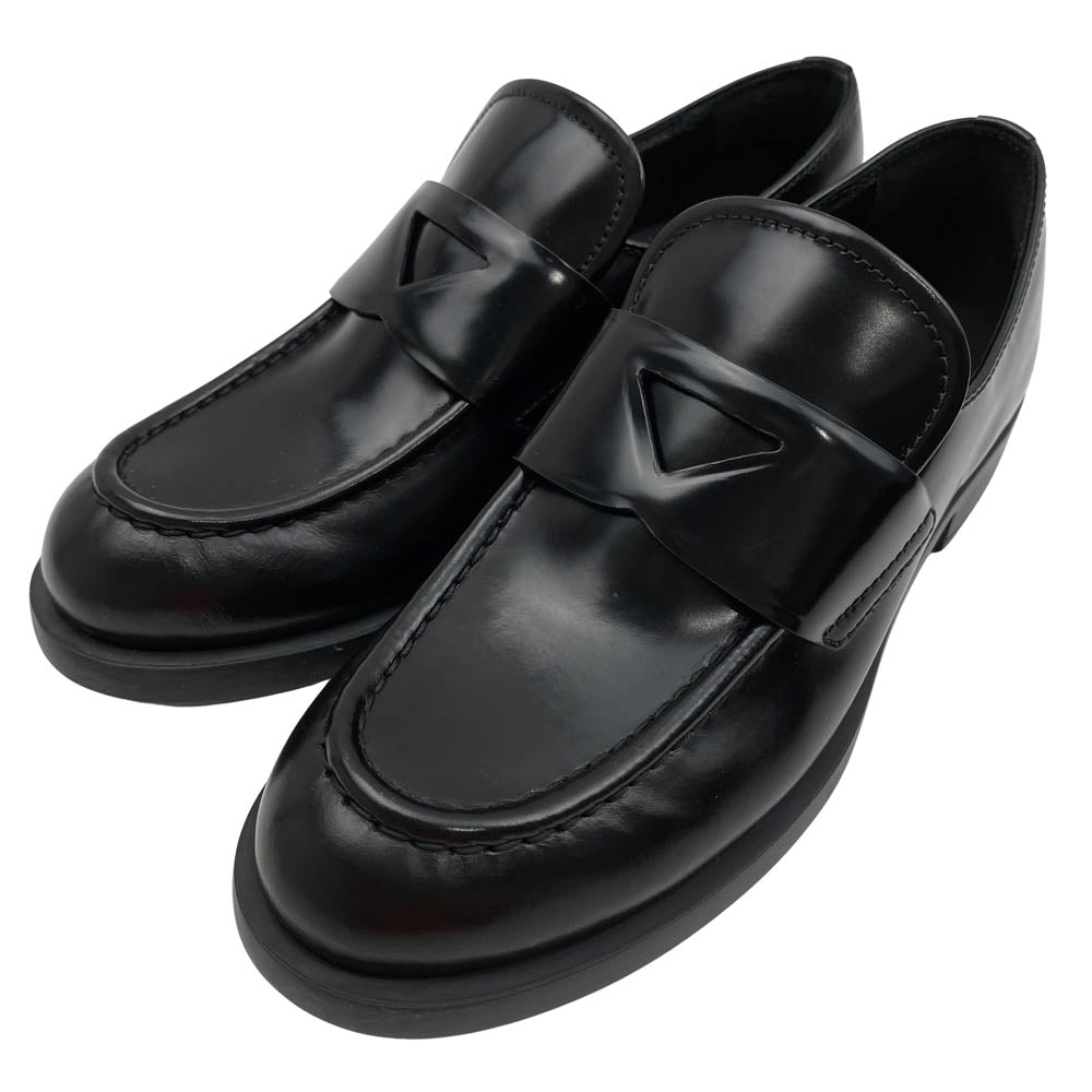 PRADA プラダ DNC725 レザー ローファー シューズ ブラック系 36【美品】【中古】