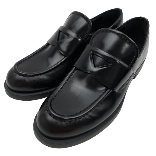 PRADA プラダ DNC725 レザー ローファー シューズ ブラック系 36【美品】【中古】