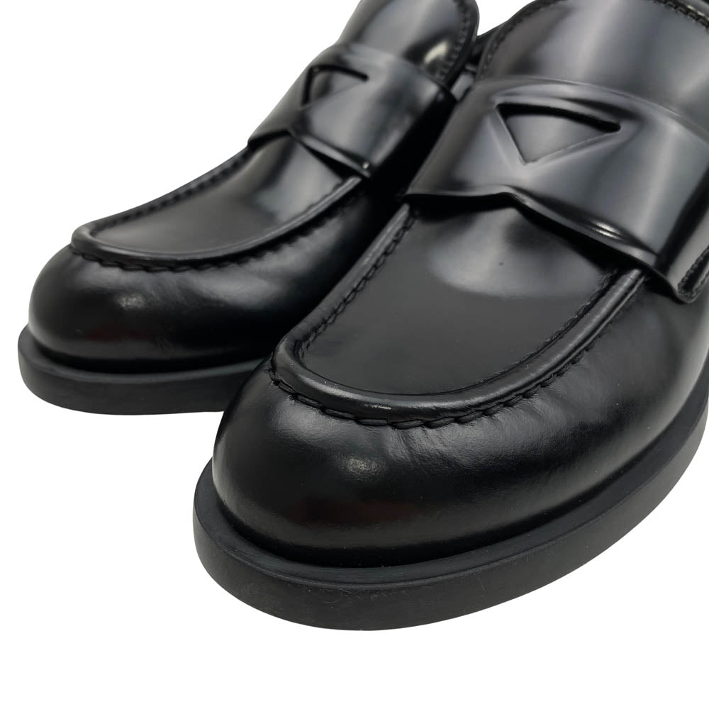 PRADA プラダ DNC725 レザー ローファー シューズ ブラック系 36【美品】【中古】