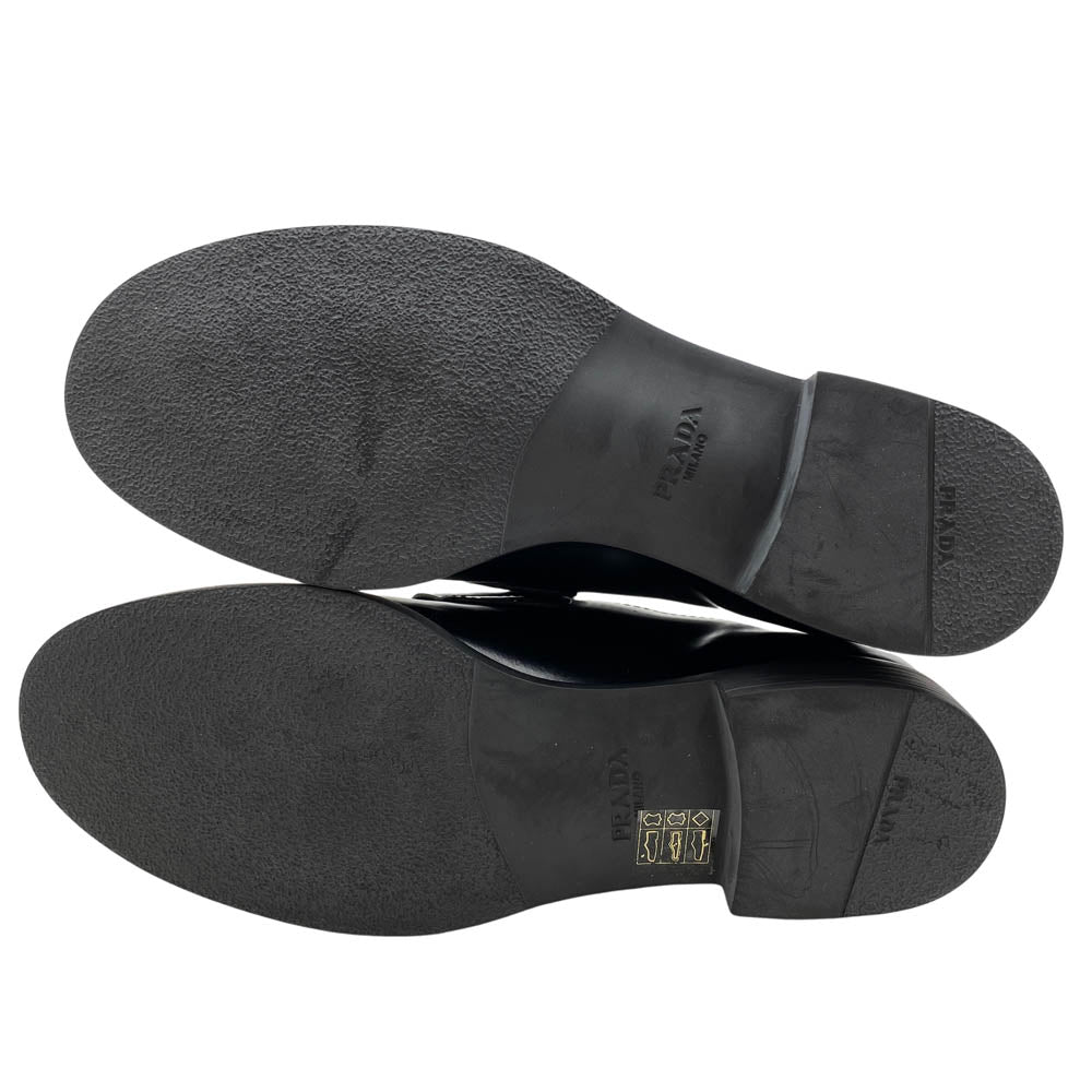 PRADA プラダ DNC725 レザー ローファー シューズ ブラック系 36【美品】【中古】
