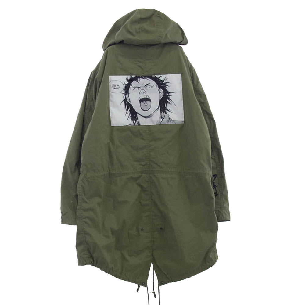 Supreme シュプリーム 17AW AKIRA Fishtail parka アキラ フィッシュテイル パーカ バックプリント ロゴ刺繍 モッズコート ジャケット グリーン系 L【中古】