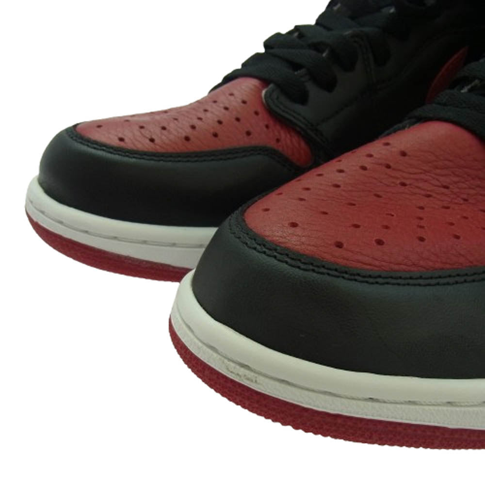 NIKE ナイキ 555088-001 【フェイクバスターズ鑑定済】Air Jordan 1 Retro High OG Bred Banned エアジョーダン 1 レトロ ハイ OG ブレッド ハイカット　スニーカー ブラック系 レッド系 28.5cm【極上美品】【中古】