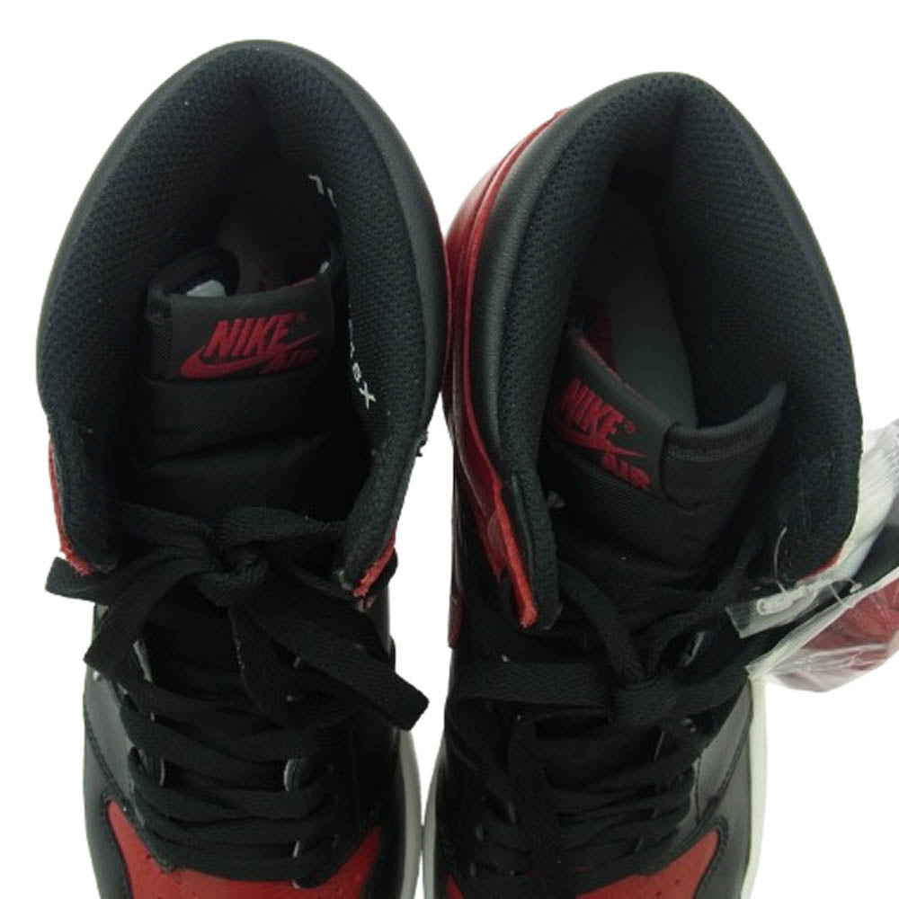 NIKE ナイキ 555088-001 【フェイクバスターズ鑑定済】Air Jordan 1 Retro High OG Bred Banned エアジョーダン 1 レトロ ハイ OG ブレッド ハイカット　スニーカー ブラック系 レッド系 28.5cm【極上美品】【中古】