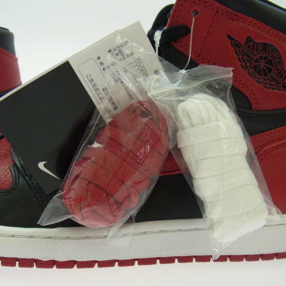 NIKE ナイキ 555088-001 【フェイクバスターズ鑑定済】Air Jordan 1 Retro High OG Bred Banned エアジョーダン 1 レトロ ハイ OG ブレッド ハイカット　スニーカー ブラック系 レッド系 28.5cm【極上美品】【中古】