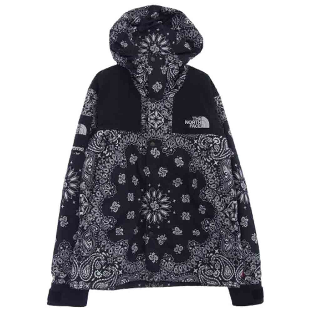 Supreme シュプリーム 14aw NP51400I THE NORTH FACE Bandana Mountain Parka バンダナ プリント マウンテン パーカー ブラック系 M【中古】