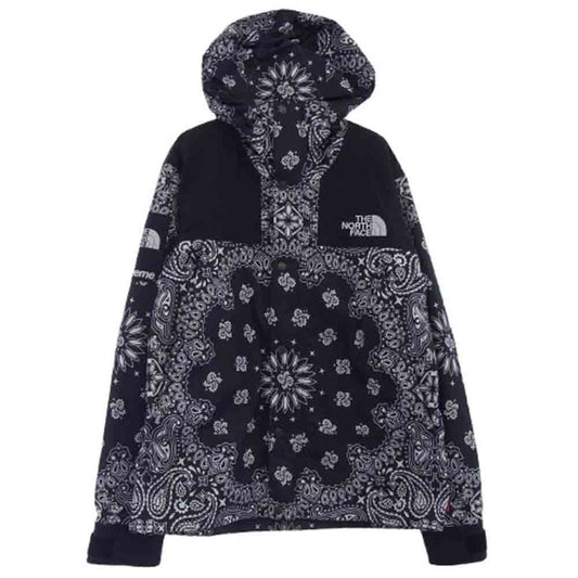 Supreme シュプリーム 14aw NP51400I THE NORTH FACE Bandana Mountain Parka バンダナ プリント マウンテン パーカー ブラック系 M【中古】
