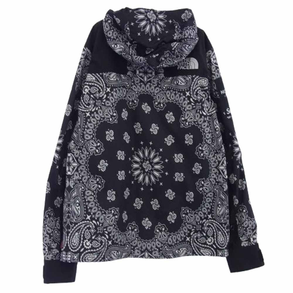Supreme シュプリーム 14aw NP51400I THE NORTH FACE Bandana Mountain Parka バンダナ プリント マウンテン パーカー ブラック系 M【中古】