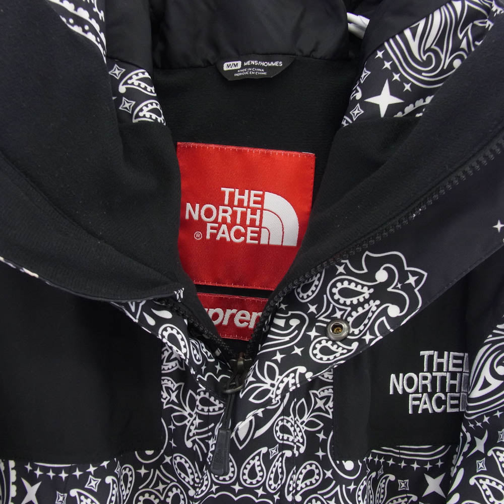 Supreme シュプリーム 14aw NP51400I THE NORTH FACE Bandana Mountain Parka バンダナ プリント マウンテン パーカー ブラック系 M【中古】