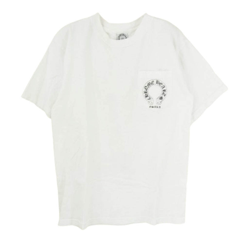 CHROME HEARTS クロムハーツ（原本無） OLD オールド 大阪限定 ホースシュー バッククロス OSAKA FUCK YOU ロゴ プリント ポケット 半袖 Tシャツ ホワイト系 M【中古】