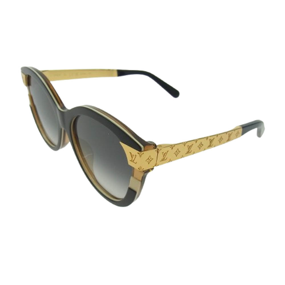 LOUIS VUITTON ルイ・ヴィトン Z1858E LV プティ スプソン･キャットアイ ライトトータスシェル サングラス カラーレンズ アイウェア ダークブラウン系 ゴールド系 57□18 140【中古】