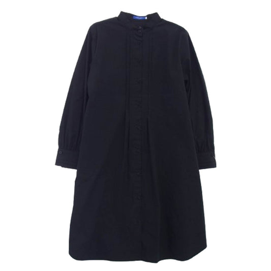 ブルーレーベルクレストブリッジ 55J02-521-09 バイオタイプライター シャツ ワンピース ブラック系 38【極上美品】【中古】