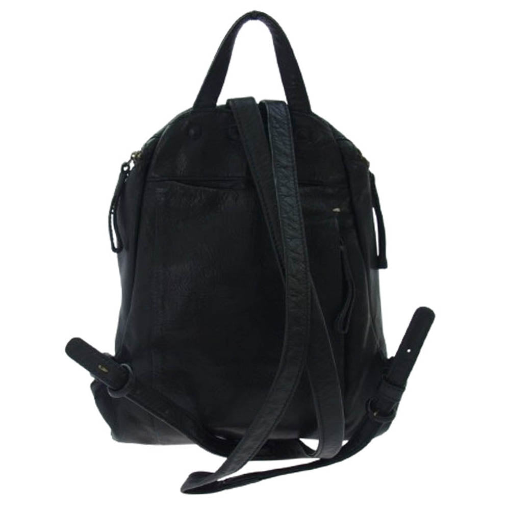 genten ゲンテン レザー リュックサック バックパック デイパック ブラック系【中古】