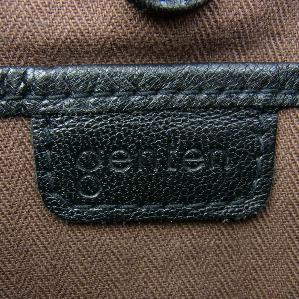 genten ゲンテン レザー リュックサック バックパック デイパック ブラック系【中古】