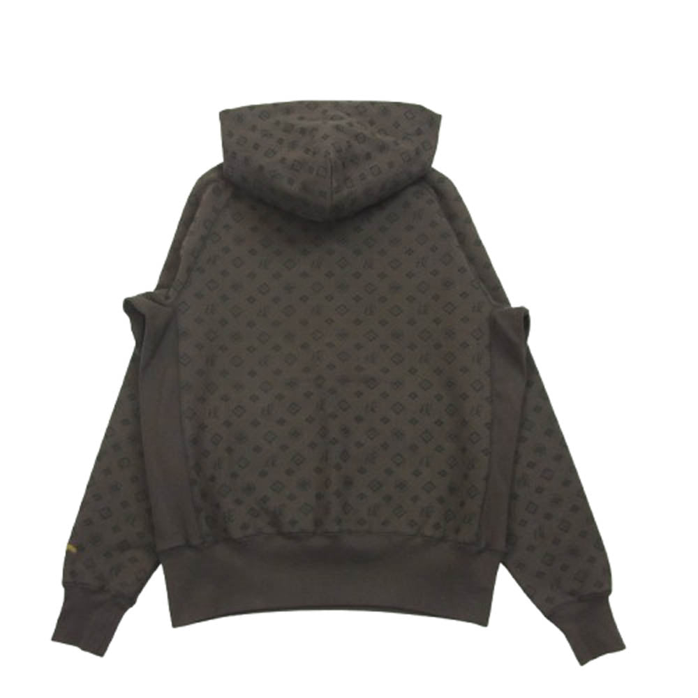 EVISU エヴィス モノグラム プリント プルオーバー フーディー パーカー ブラウン ブラウン系 40【中古】