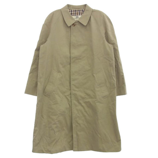 Aquascutum アクアスキュータム 英国製 旧タグ 裏地チェック ステンカラーコート ブラウン系 38【中古】