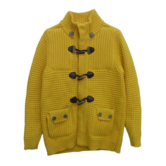 バーク 001316178-0006 ウール ワッフル ニット ダッフル コート イエロー系 S【中古】